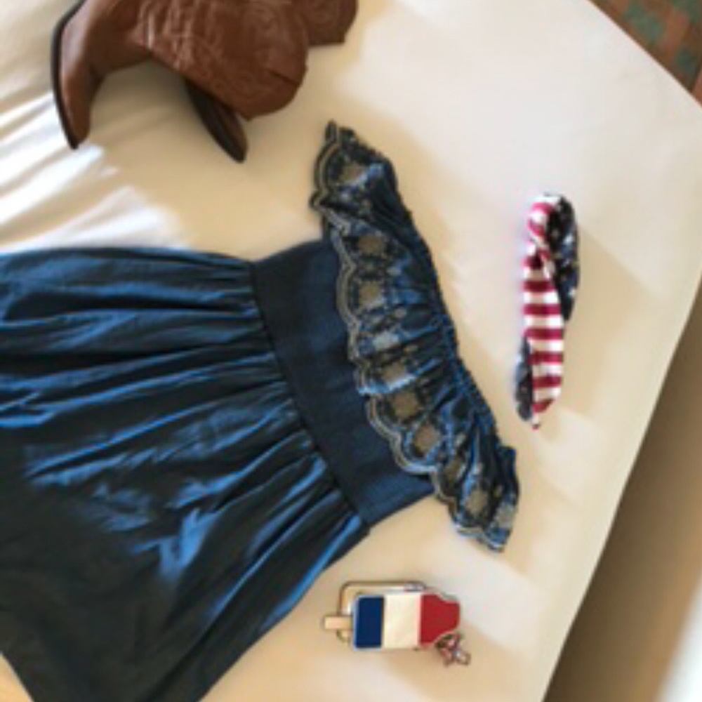 Embroidered, off the shoulder dress